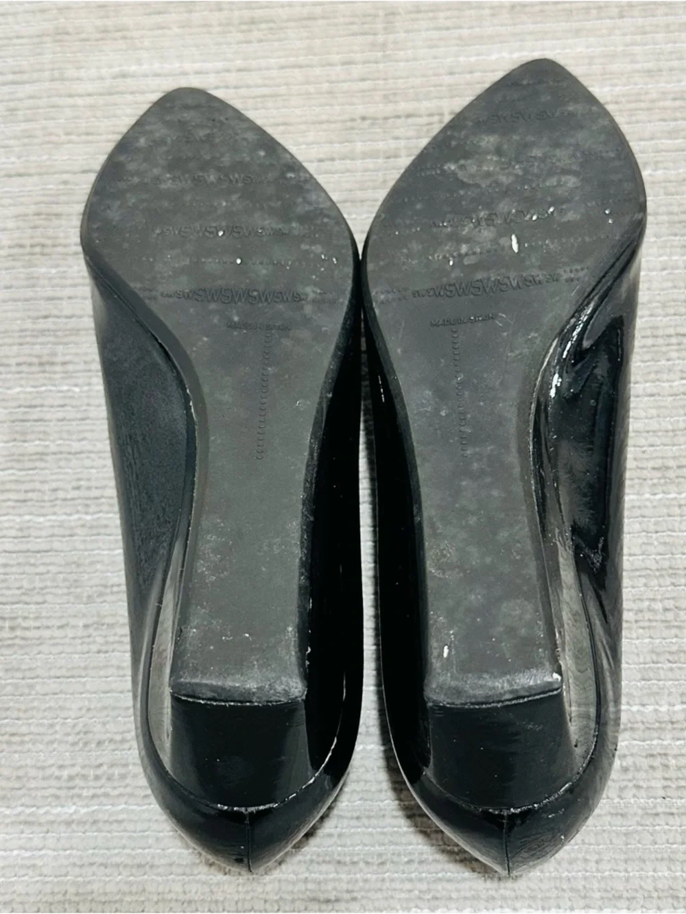 Stuart Weitzman Women’s Black Patent Leather Wedges Size 5,5 - Picture 9 of 11